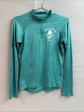 Billabong Teal Quarter Zip Long Sleeve Sun Shirt